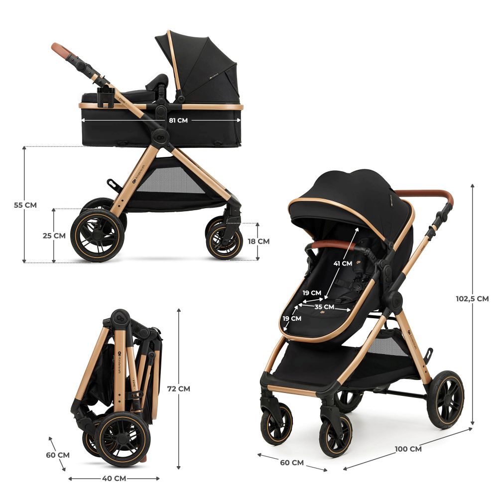 Kinderkraft Kolica Esme Pro 3u1 MINK PRO 2, Pure Black