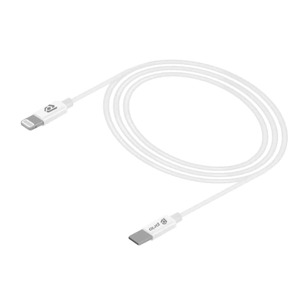 Prio Charge&Sync USB C na Lightning kabel MFi certifikovaný 1m bílý