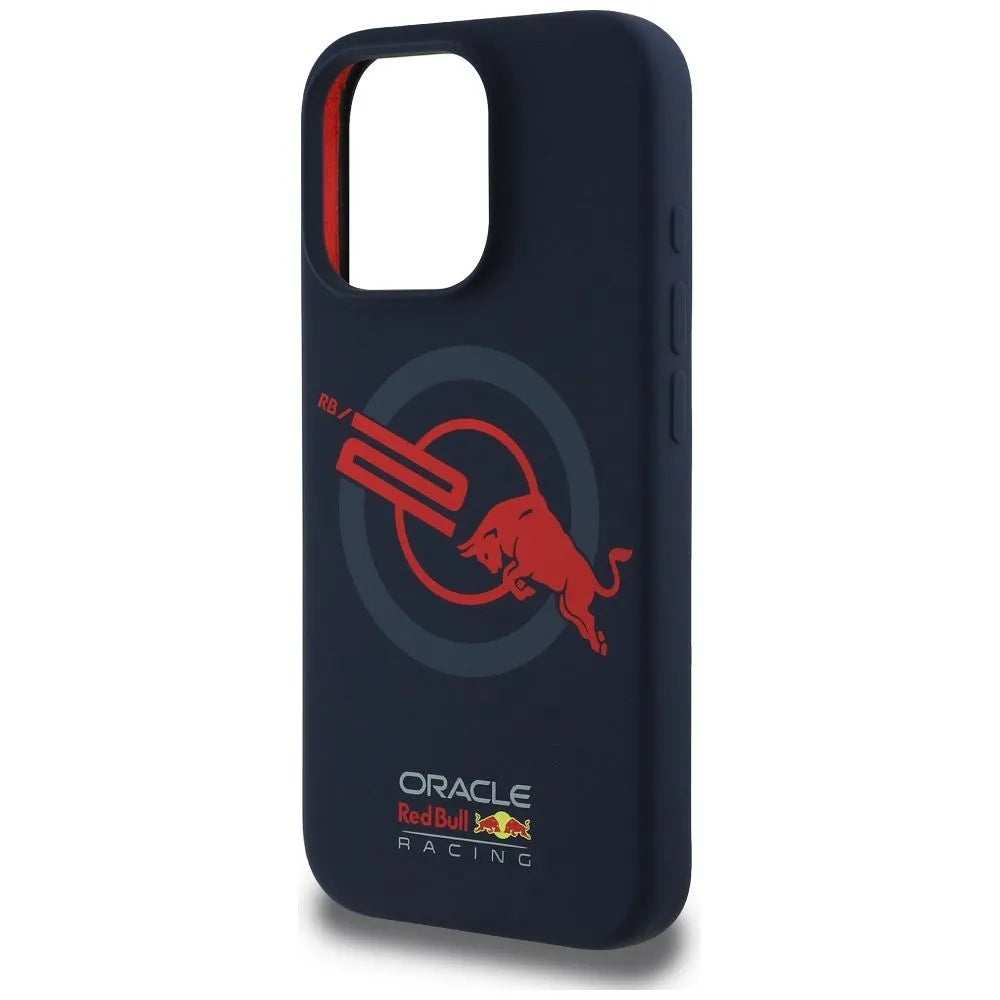 RED BULL iPhone 16 Pro kryt kompatibilní s MagSafe (Silicon ORBR20 Logo Red Lining) námořnická modrá