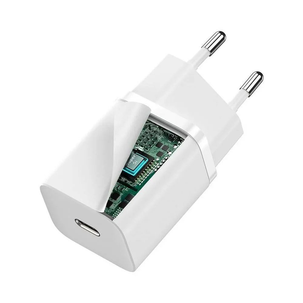 BASEUS nástěnná nabíječka Type-C Super Si Quick Charger IC PD 30W bílá CCSUP-J02/CCCJG30CE