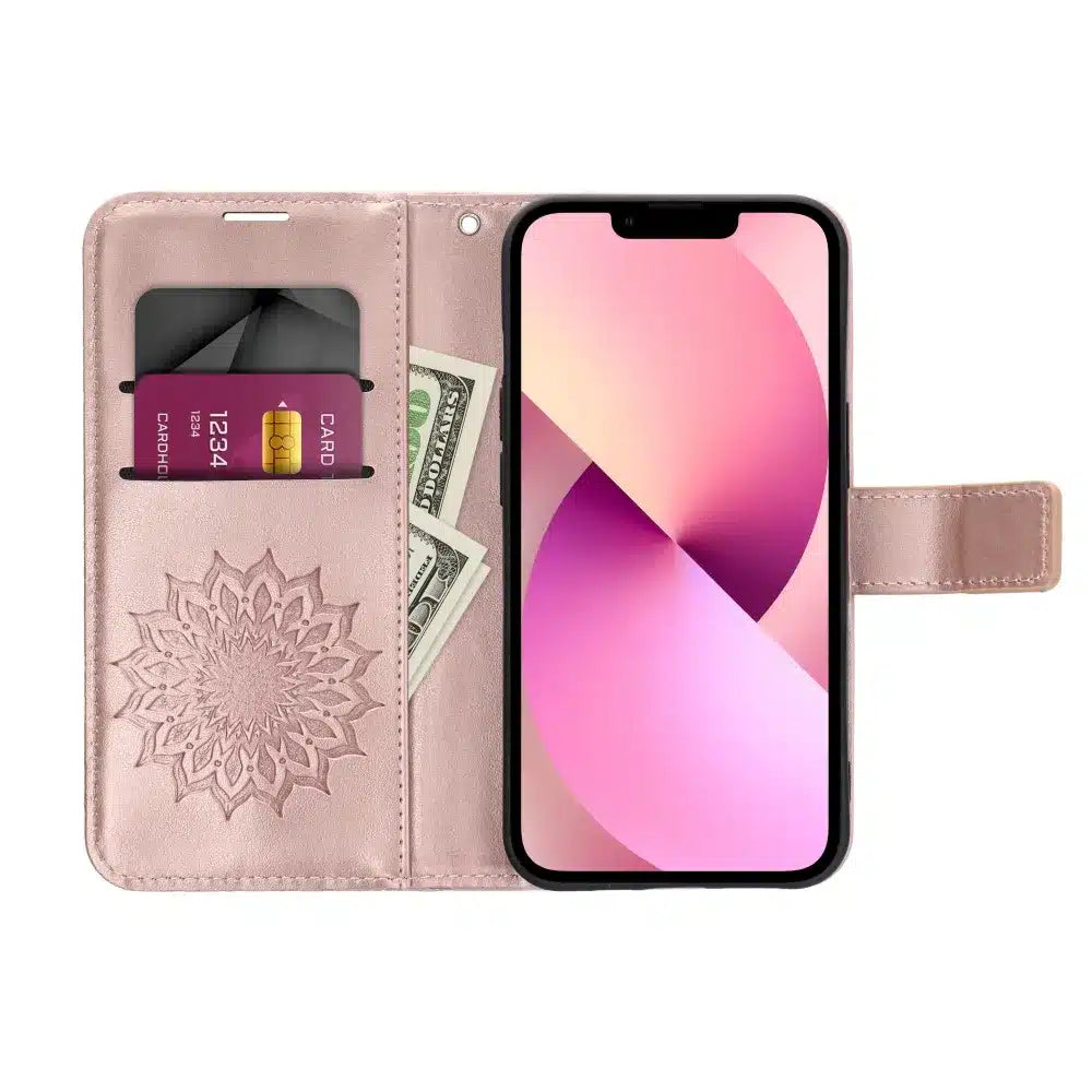 MEZZO Book case preklopna torbica za XIAOMI Redmi Note 14 Pro 5G mandala rose gold