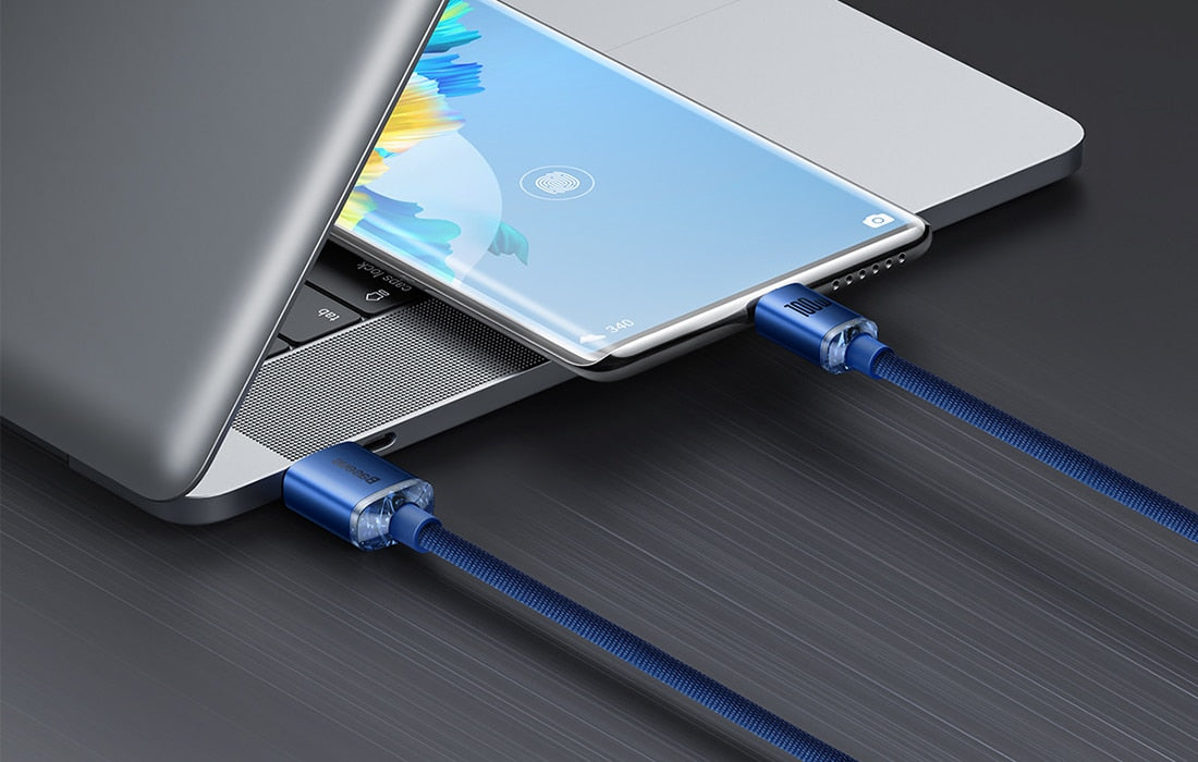 Baseus Crystal Shine kabel USB na USB-C 5A100W1.2m (modrý)