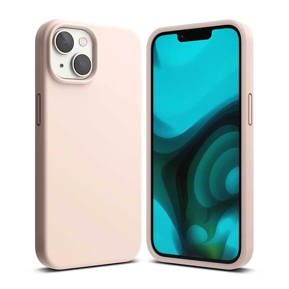 RINGKE SILIKONOVÉ POUZDRO PRO IPHONE 14 PLUS / 15 PLUS PINK SAND