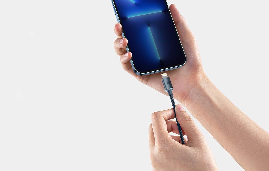 Baseus Crystal kabel USB-C na Lightning 20W PD 120 cm (černý)