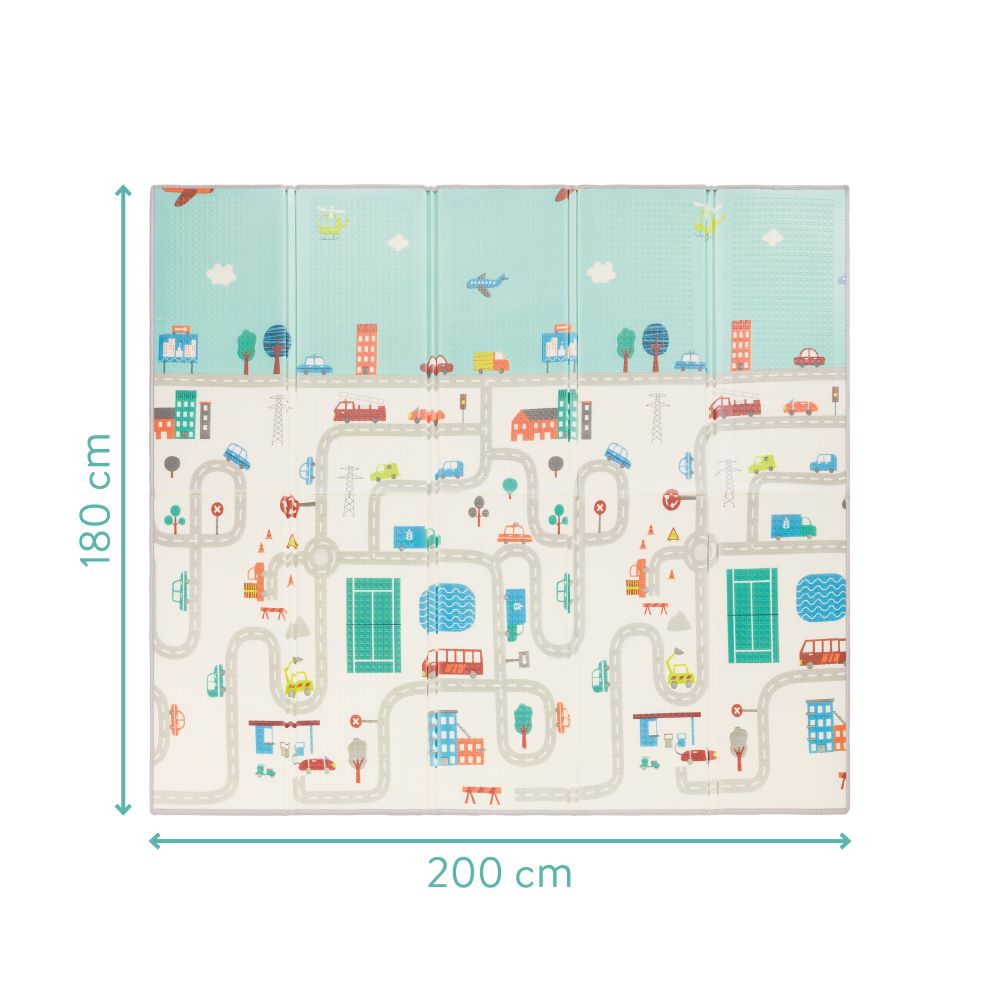 Fillikid dvostrana podloga za igru Street, 180x200 cm