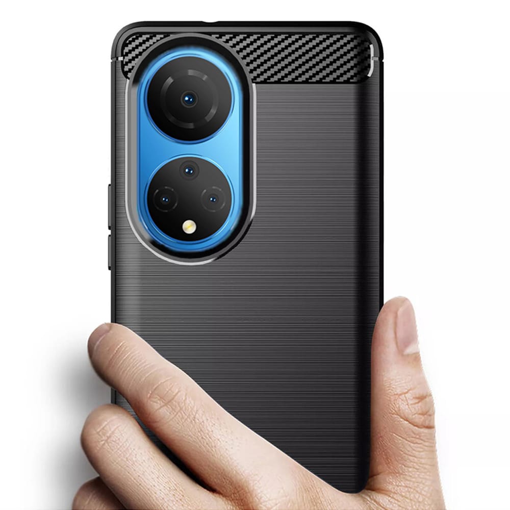 Techsuit Carbon Silicone pouzdro pro Honor X7 - černé