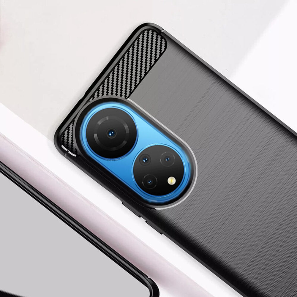 Techsuit Carbon Silicone pouzdro pro Honor X7 - černé