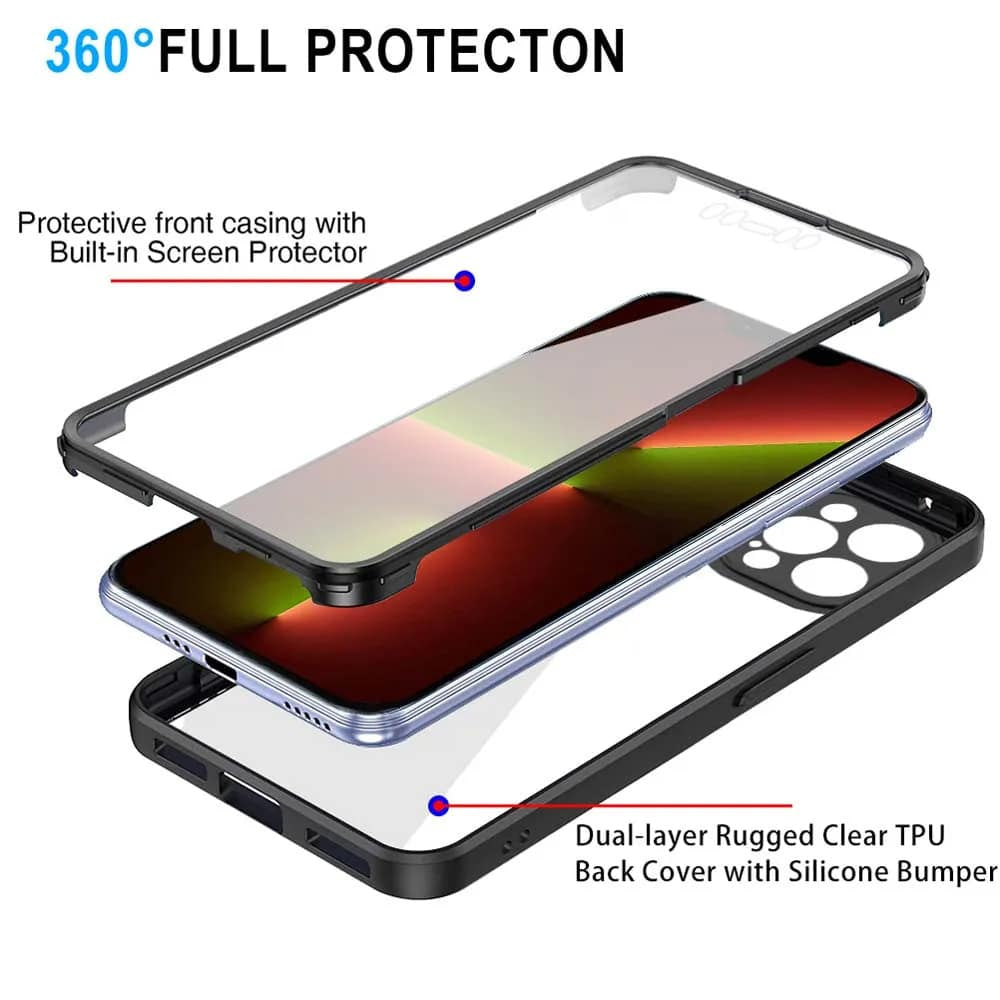 Techsuit – oboustranný ochranný kryt ColorVerse 360 Series pro iPhone 13 Pro – černý