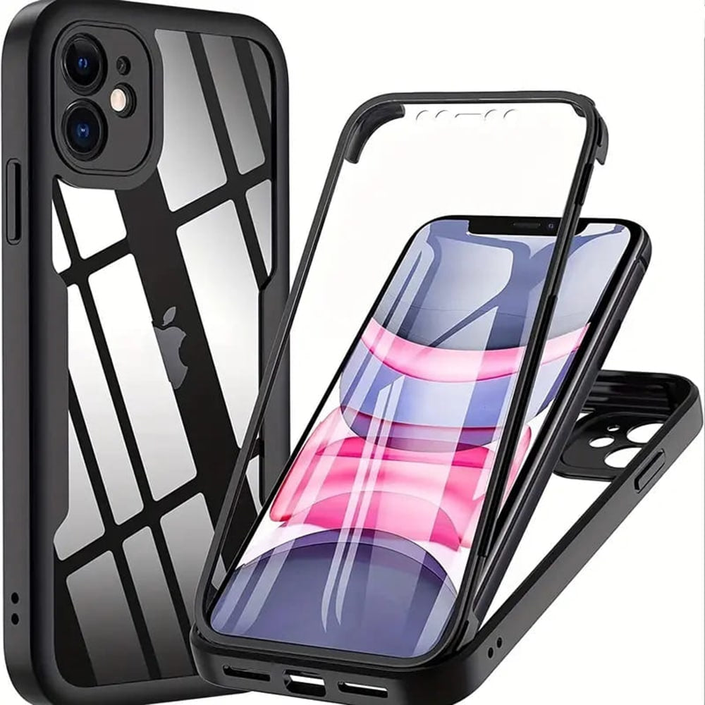Techsuit - ColorVerse 360 ​​Series obostrana zaštitna maska za iPhone 11 - crna