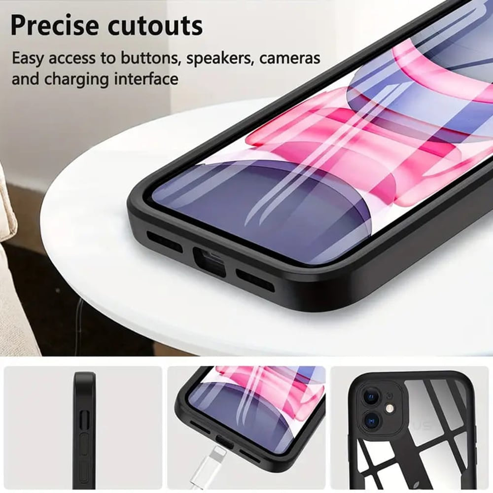 Techsuit - ColorVerse 360 Series oboustranný ochranný kryt pro iPhone 13 Pro Max - černá