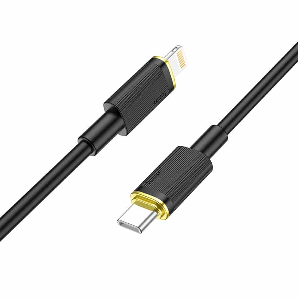Hoco - Nabíjecí kabel (U109) - USB-C na Lightning, PD 20W, 3A, 1,2 m - černý
