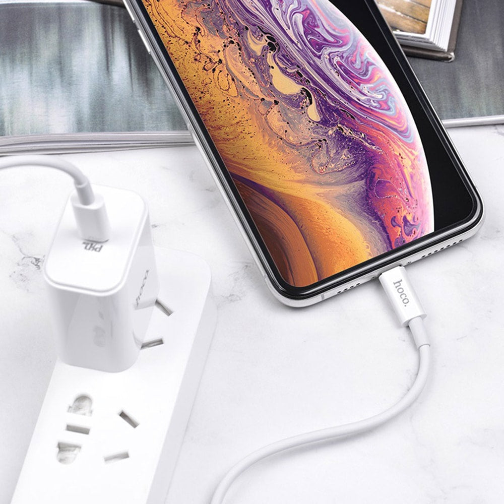 Hoco - Datový kabel Swift PD (X36) - USB Type-C na Lightning, 18W, 3A, 1.0m - Bílý
