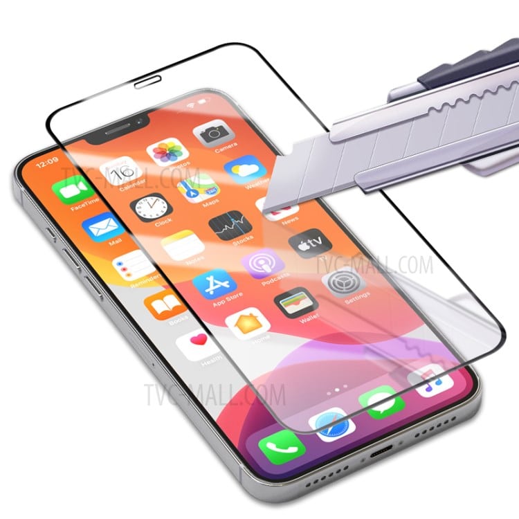 Mocolo - 3D zakřivené plně adhezivní sklo pro iPhone 12 Pro Max - černé