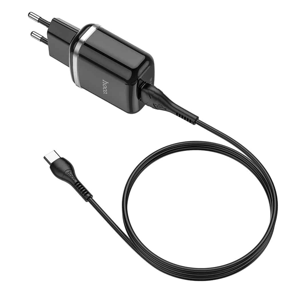 Hoco - Nástěnná nabíječka Special (N3) - USB-A 18W 3A s kabelem USB-A na USB Type-C 1m - černá