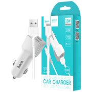 hoco. Auto punjač sa Lightning kabelom, 2 x USB, 5 V/2.4 A - Z23 Grand Style set, Lightning