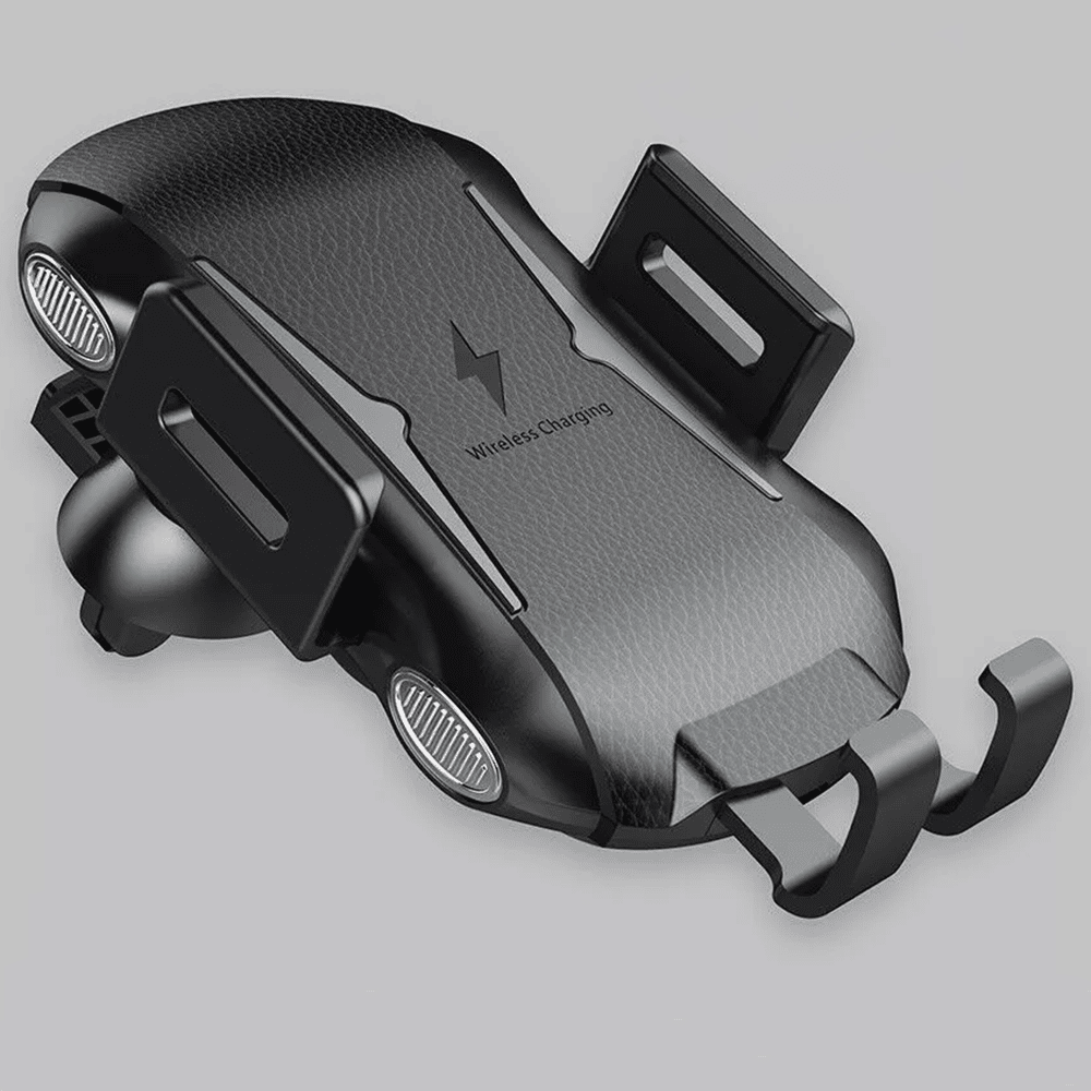 Techsuit Prémiový držák do auta (CAPD032) s bezdrátovým nabíjením 10 W na palubní desku / čelní sklo / ventilační otvor - černý