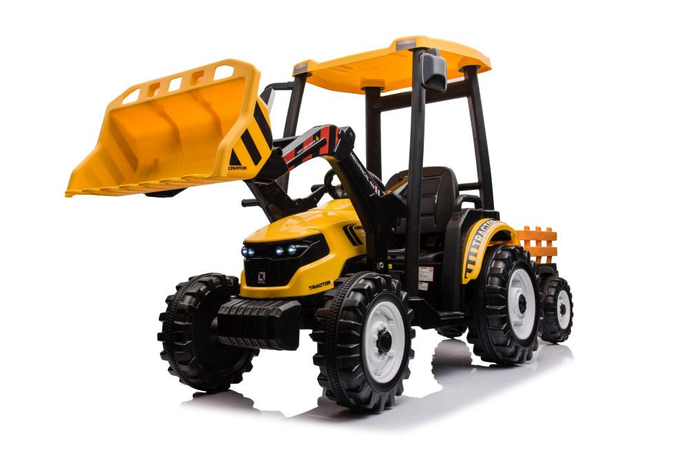 Traktor na akumulator s prikolicom Hercules 24V - žuti