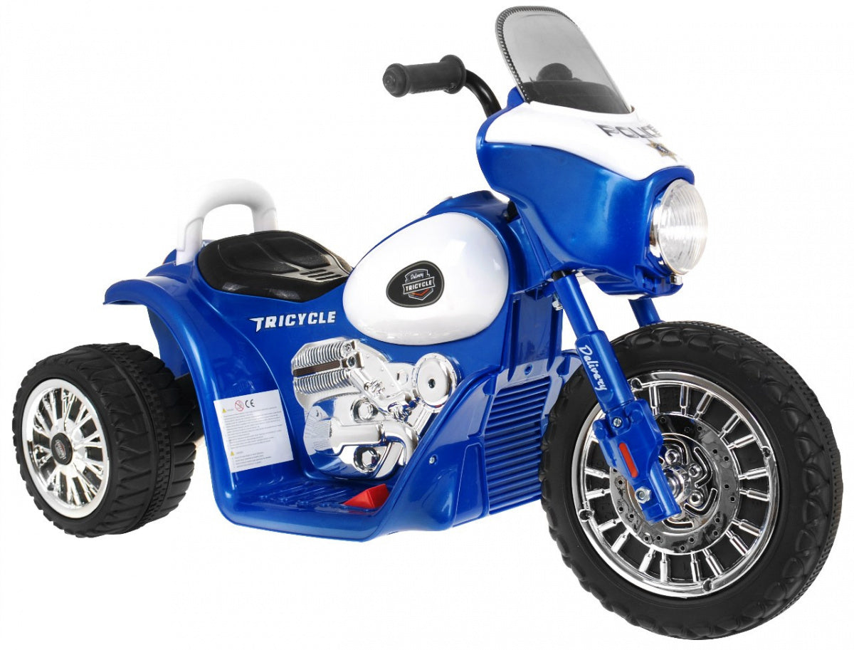 Policijski motor na akumulator Police - Plavi