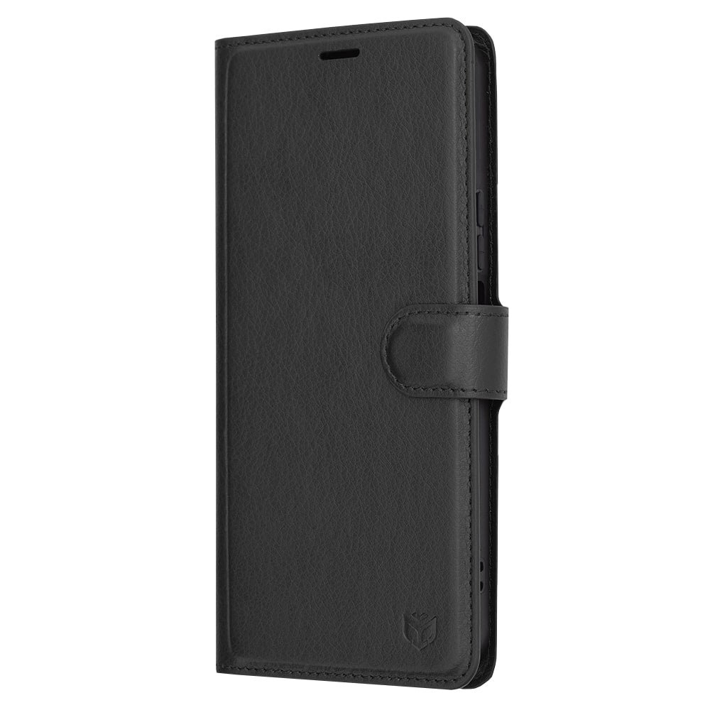 Techsuit - Kožené flipové pouzdro peněženkového typu pro Honor 90 Lite - černé