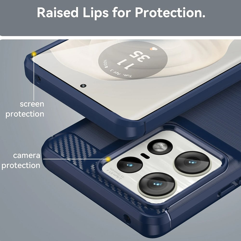 Techsuit Carbon Silicone pouzdro pro Motorola Edge 50 Pro – černé