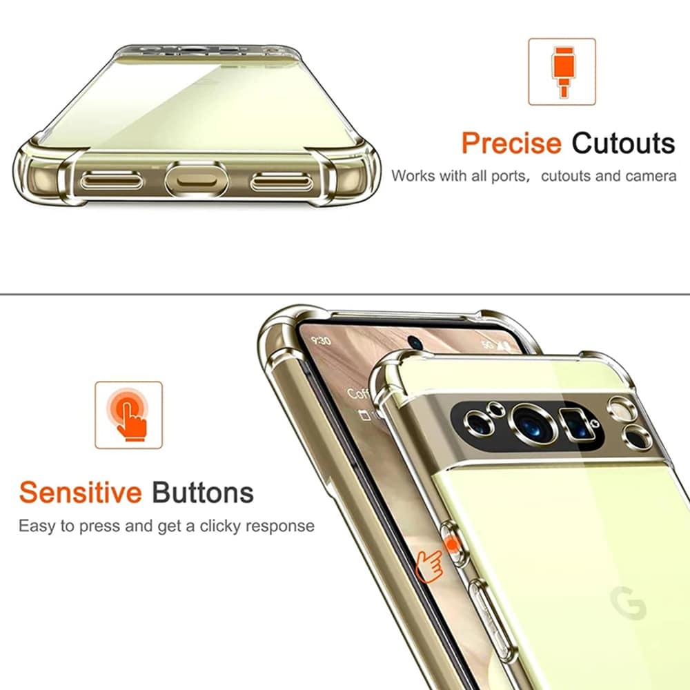 Techsuit Shockproof Clear Silicone průhledné silikonové pouzdro odolné proti nárazům pro Google Pixel 9 Pro XL