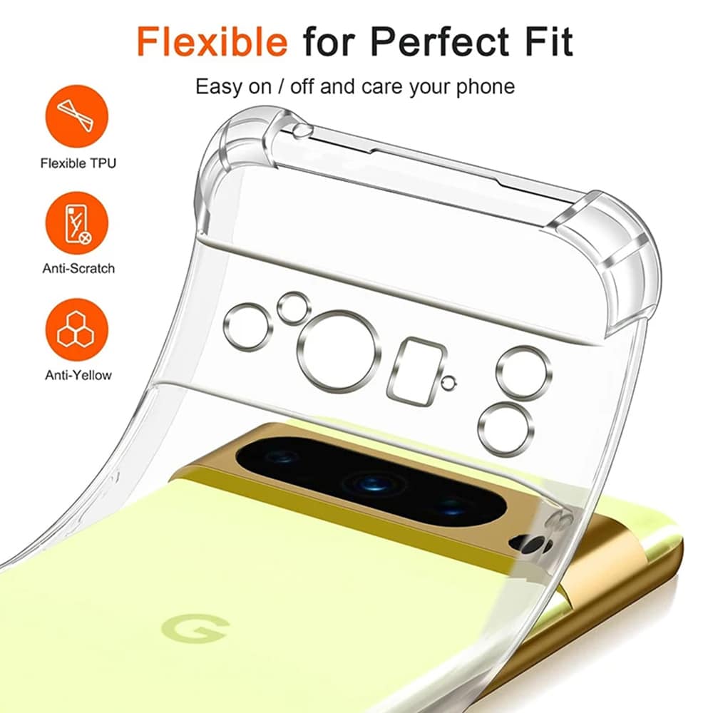 Techsuit Shockproof Clear Silicone průhledné silikonové pouzdro odolné proti nárazům pro Google Pixel 9 Pro XL