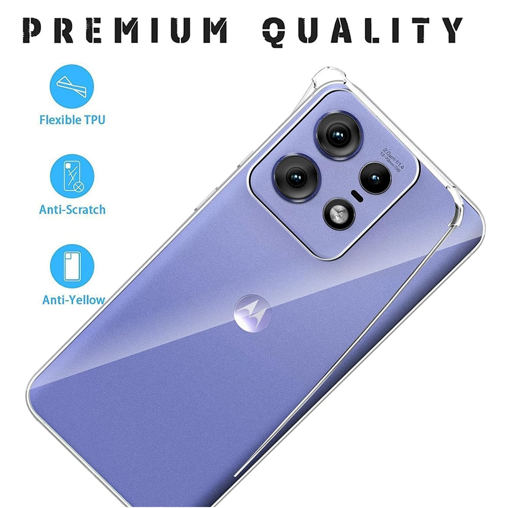 Techsuit Shockproof Clear Silicone průhledné silikonové pouzdro odolné proti nárazům pro Motorola Edge 50 Pro