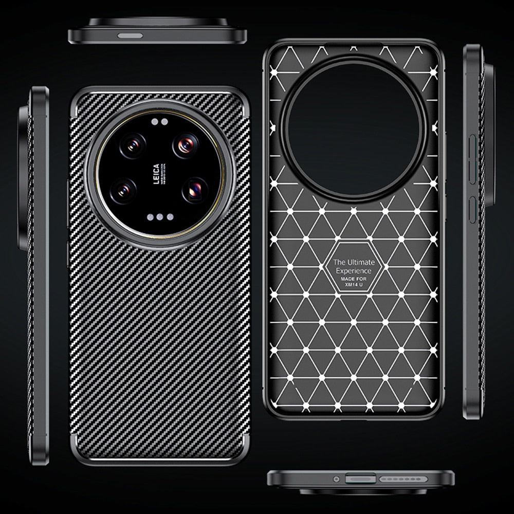 Techsuit – CarbonFiber pouzdro pro Xiaomi 14 Ultra – černé