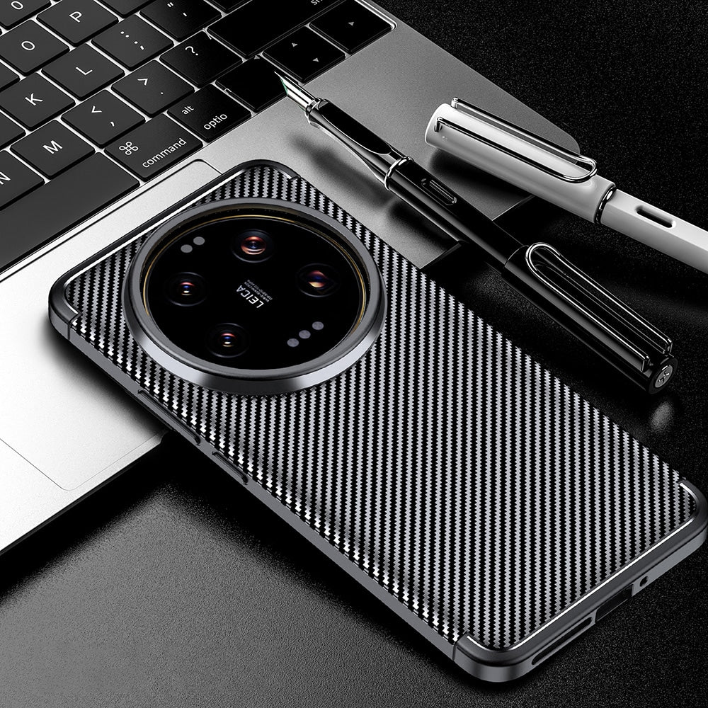 Techsuit – CarbonFiber pouzdro pro Xiaomi 14 Ultra – černé