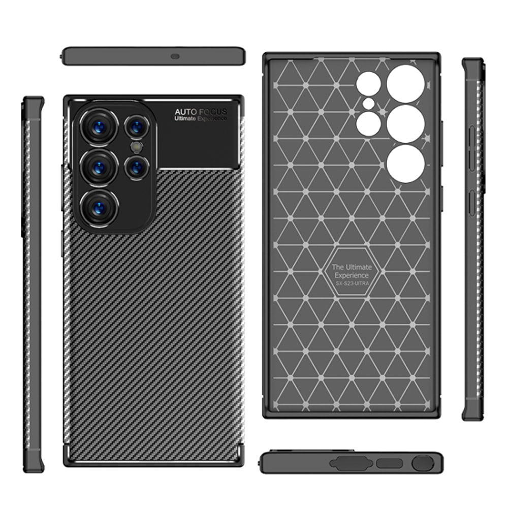 Techsuit – CarbonFiber pouzdro pro Samsung Galaxy S23 Ultra – černé