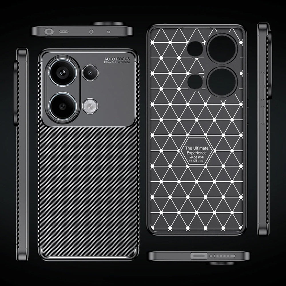 Techsuit – CarbonFiber pouzdro pro Xiaomi Redmi Note 13 4G – černé