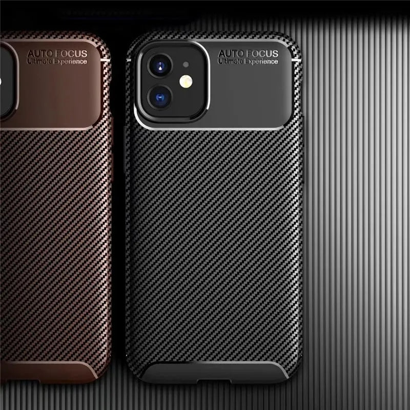 Techsuit – CarbonFiber kryt pro iPhone 12 / 12 Pro – černý