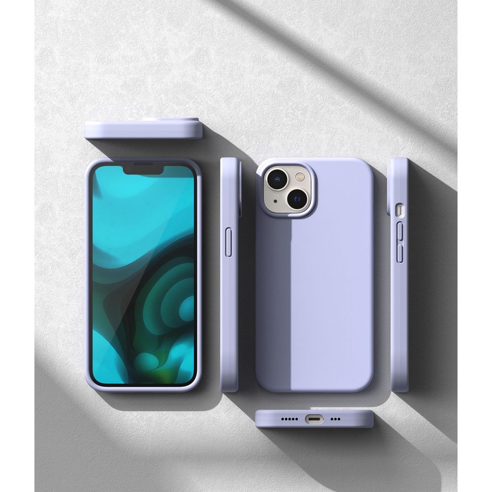 RINGKE SILIKONOVÉ POUZDRO PRO IPHONE 14 PLUS / 15 PLUS LEVANDULOVÉ