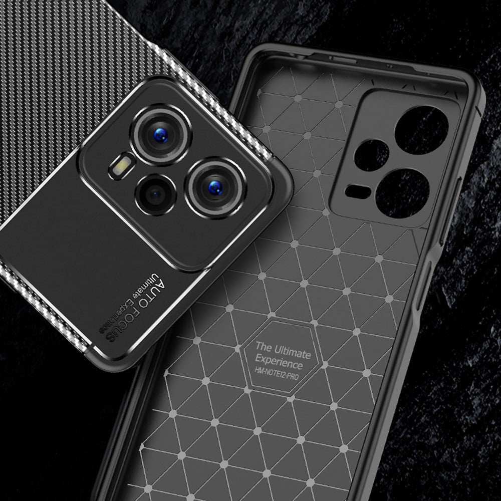 Techsuit – CarbonFiber pouzdro pro Xiaomi Redmi Note 12 5G / Poco X5 – černé