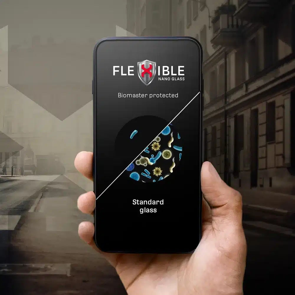 Forcell Flexible 5D – hybridní sklo pro Samsung Galaxy S23 Ultra černé (Hot Bending) – funguje čtečka otisků prstů