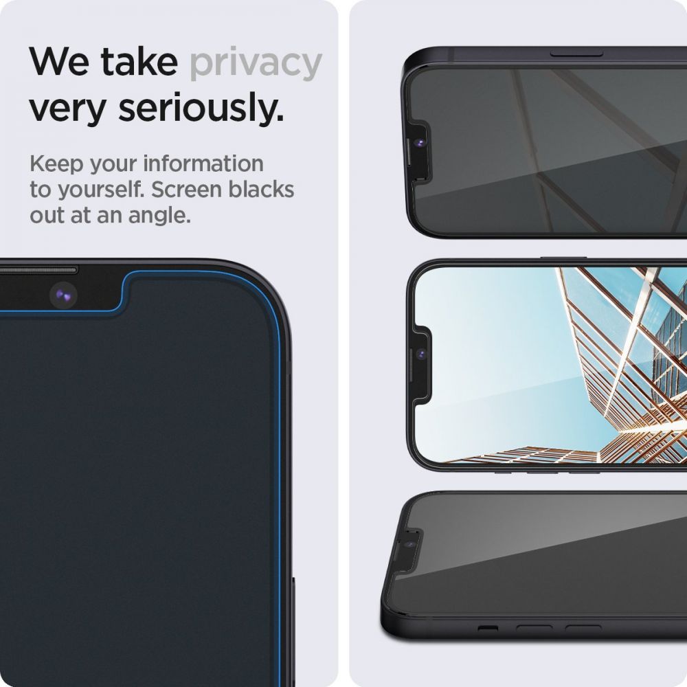 Spigen - Glas.TR EZ-FIT (2 ks) - iPhone 13 Pro Max / 14 Plus - Soukromí