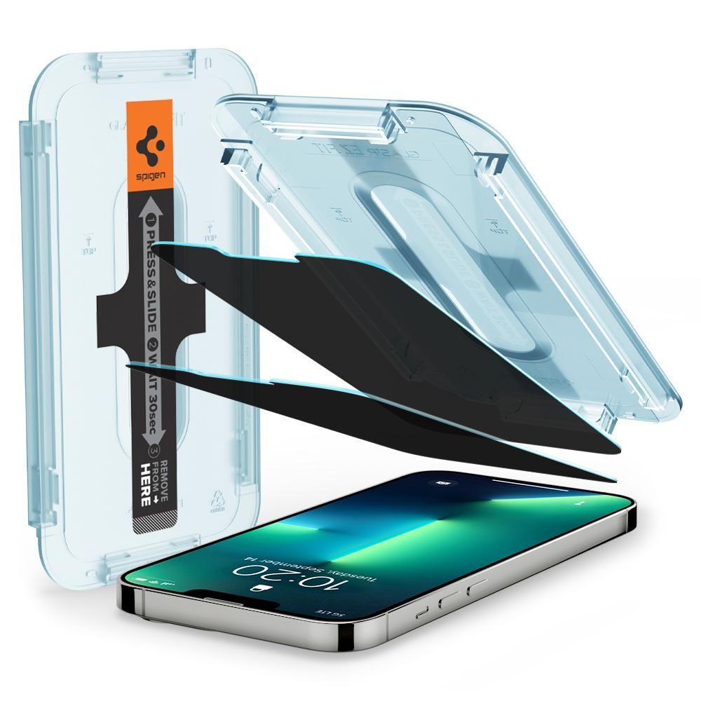 Spigen - Glas.TR EZ-FIT (2 kom) za iPhone 13 / 13 Pro / 14 / 16e - Privacy