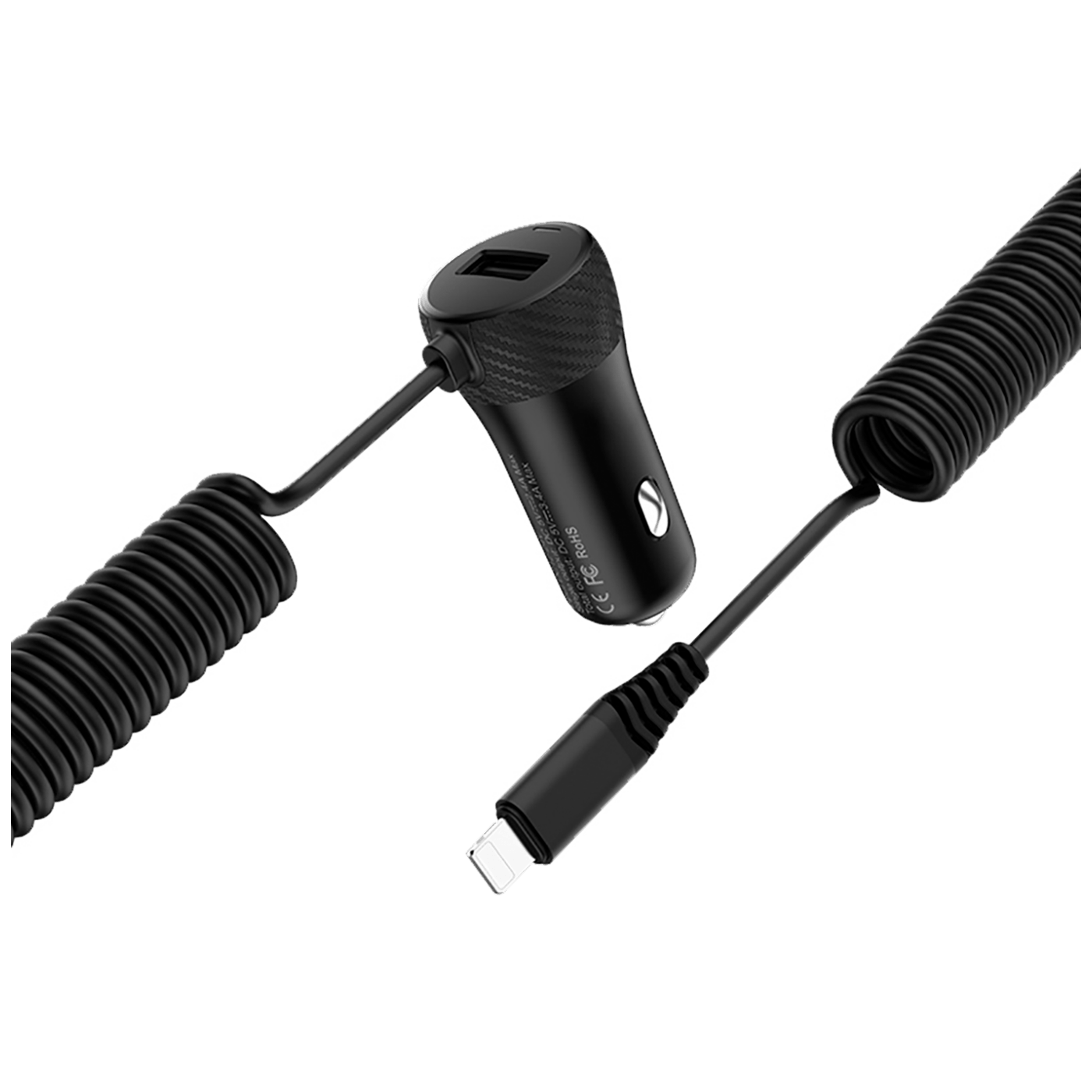 hoco. Auto punjač za Lightning kabelom, 1 x USB, 2.4 A max. - Z21A Ascender Lightning