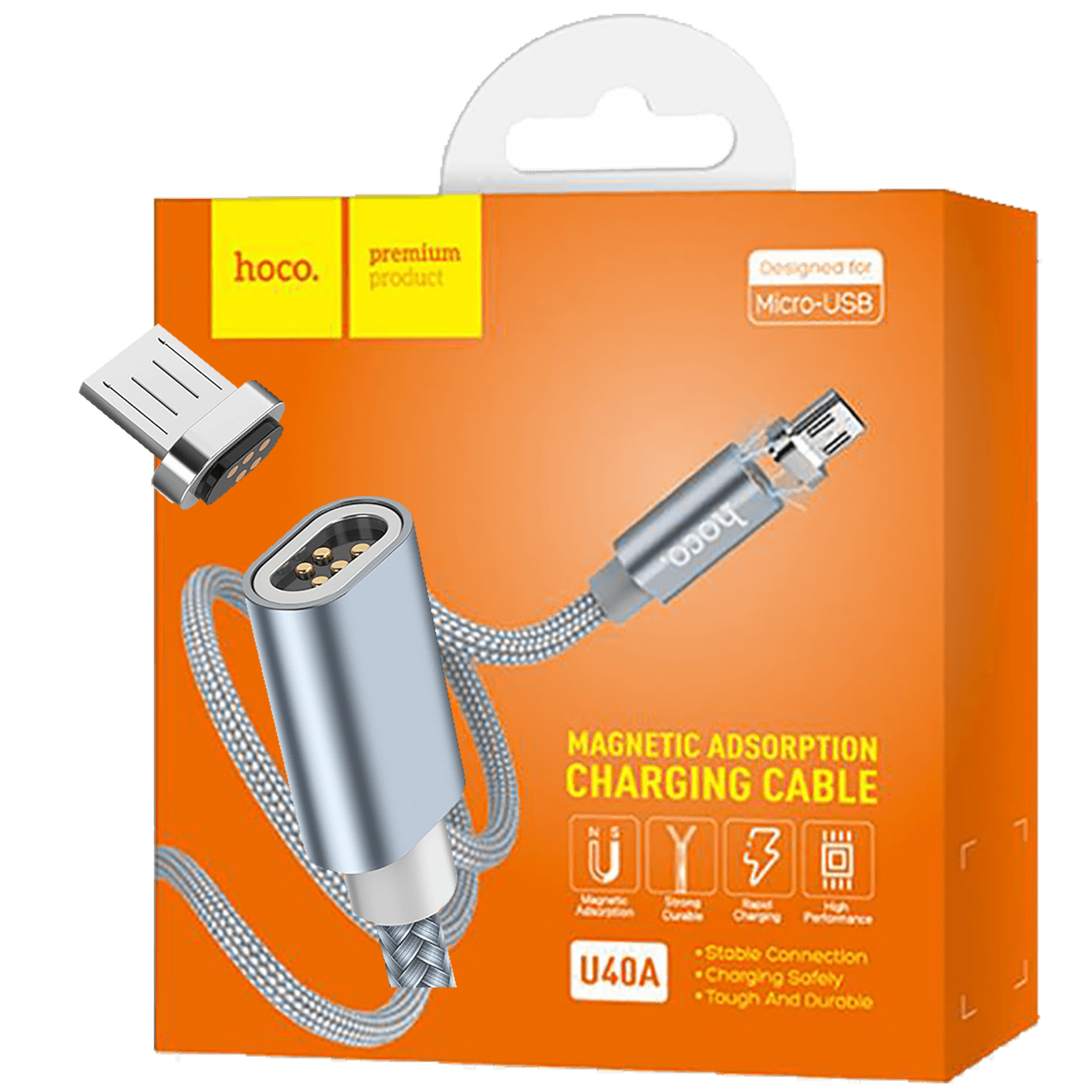 hoco. USB kabel za smartphone, metal magnetic, micro USB, 2.0 A - U40A Magnetic microUSB