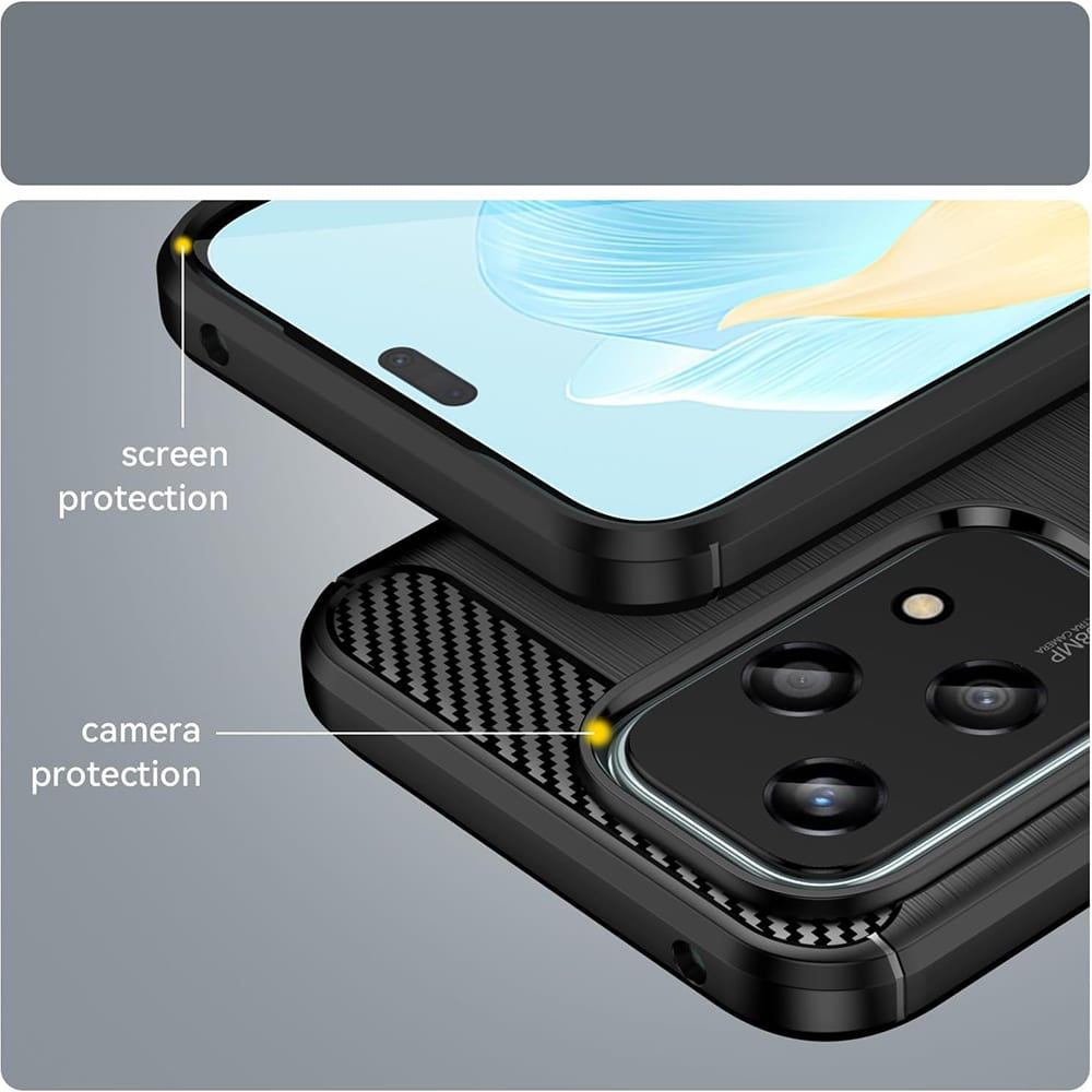Techsuit Carbon Silicone maska za Honor 200 Lite – crna