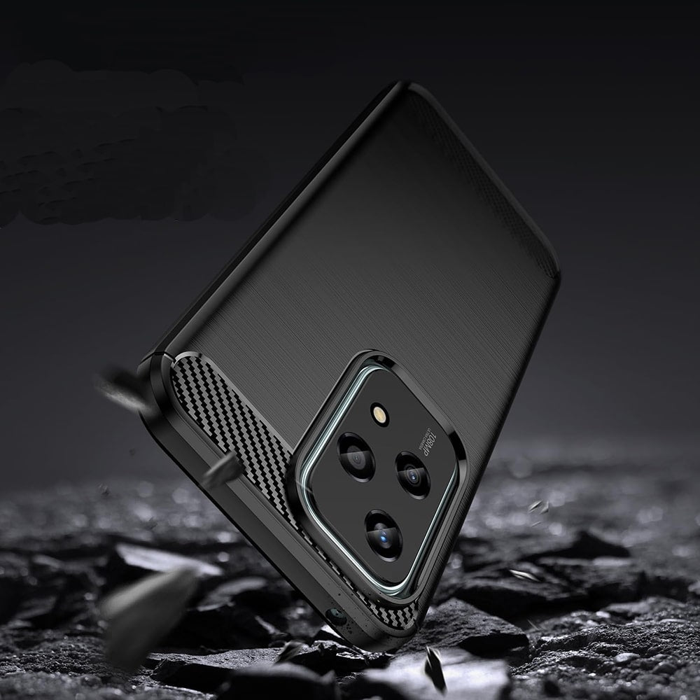 Techsuit Carbon Silicone maska za Honor 200 Lite – crna
