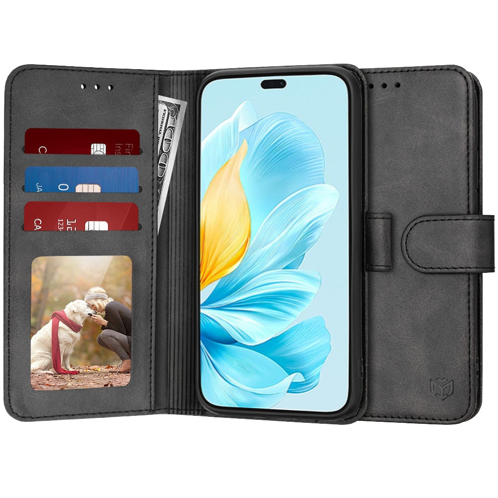 Techsuit Diary Book preklopna maska za Honor 200 Lite – crna