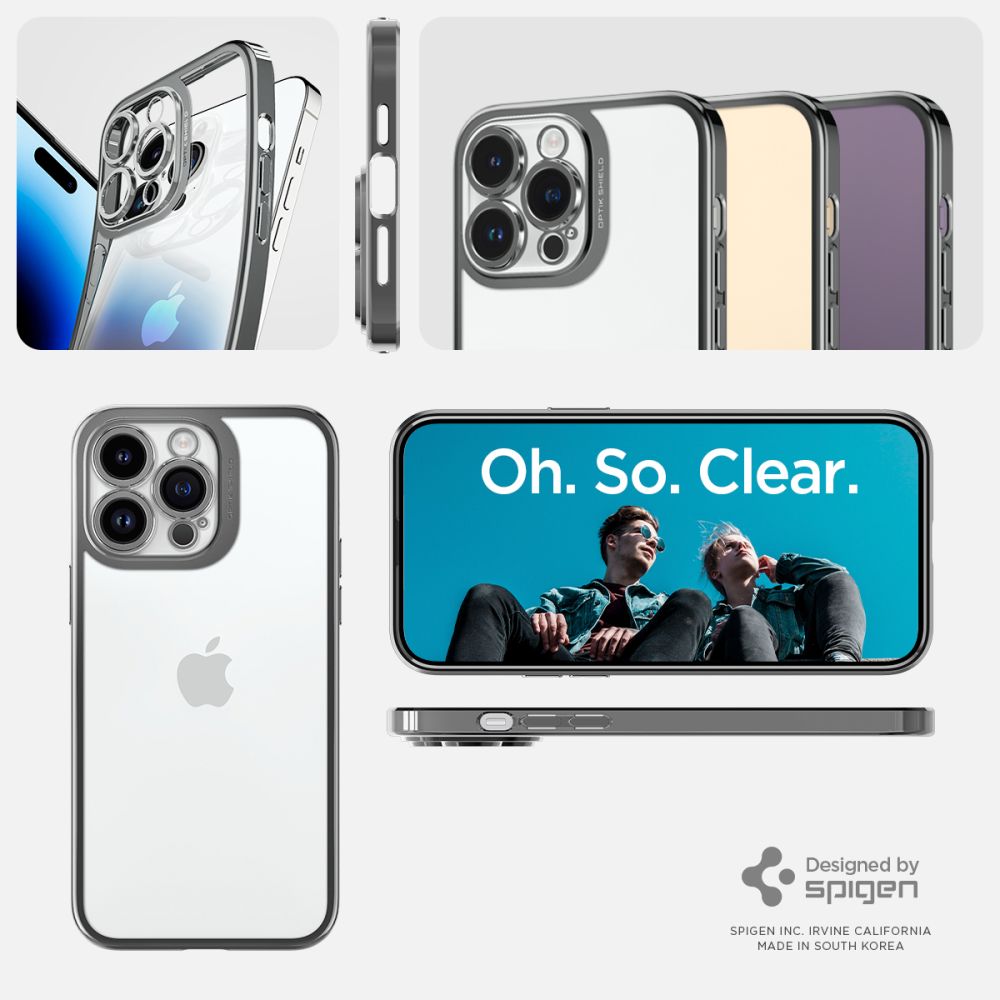 SPIGEN OPTIK CRYSTAL PRO IPHONE 14 PRO MAX CHROMOVĚ ŠEDÝ