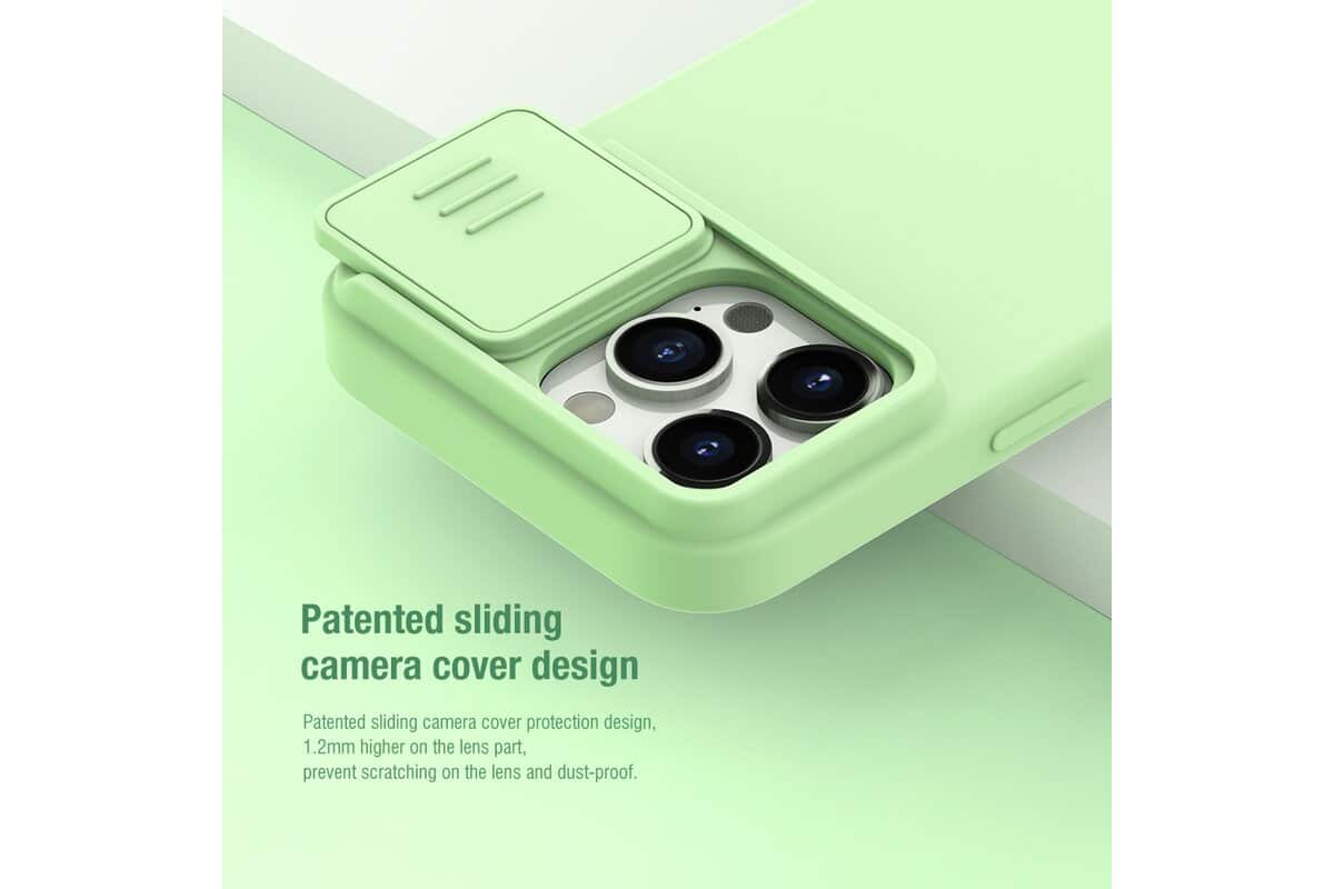 Nillkin CamShield Silky Silicone Case za iPhone 15 Pro Max sa zaštitnikom za kameru - crna