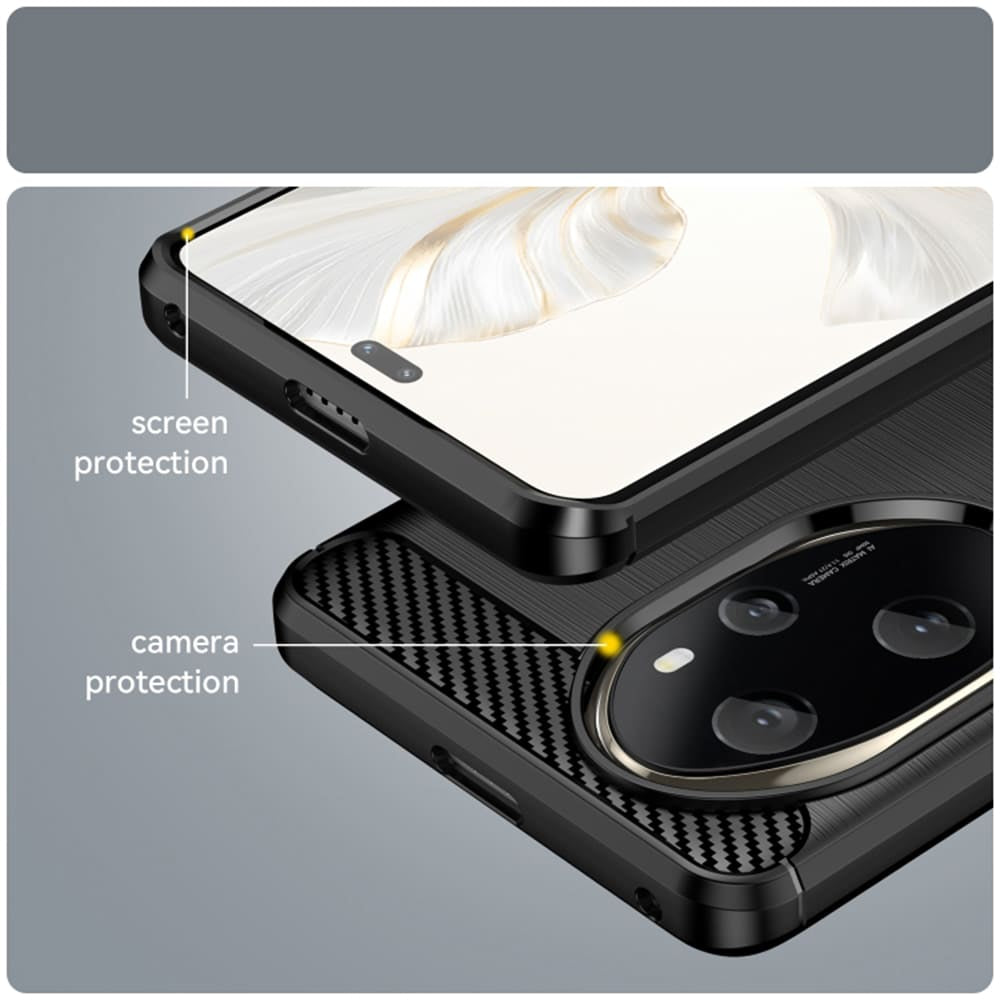 Techsuit Carbon Silicone maska za Honor 200 – crna