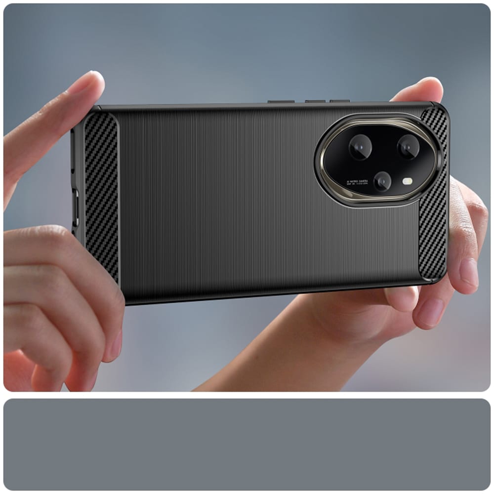 Techsuit Carbon Silicone maska za Honor 200 – crna