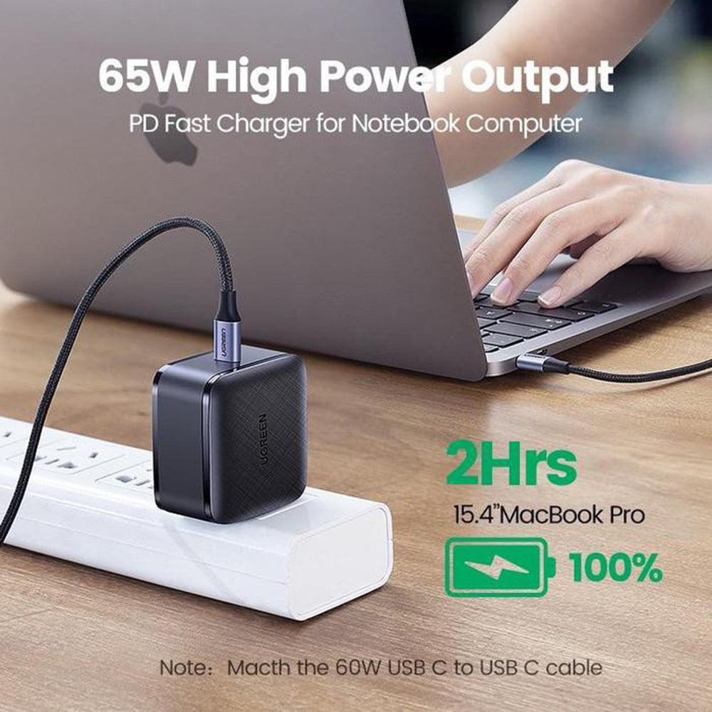 Ugreen – nástěnná nabíječka (70817) – Type-C – PD GaN 3.0 – 65W 4A – černá