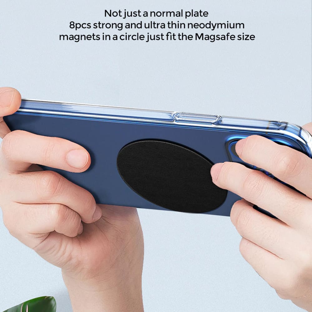 Techsuit - Kovová deska (MP01) s Magsafe a potahem z PU kůže - černá