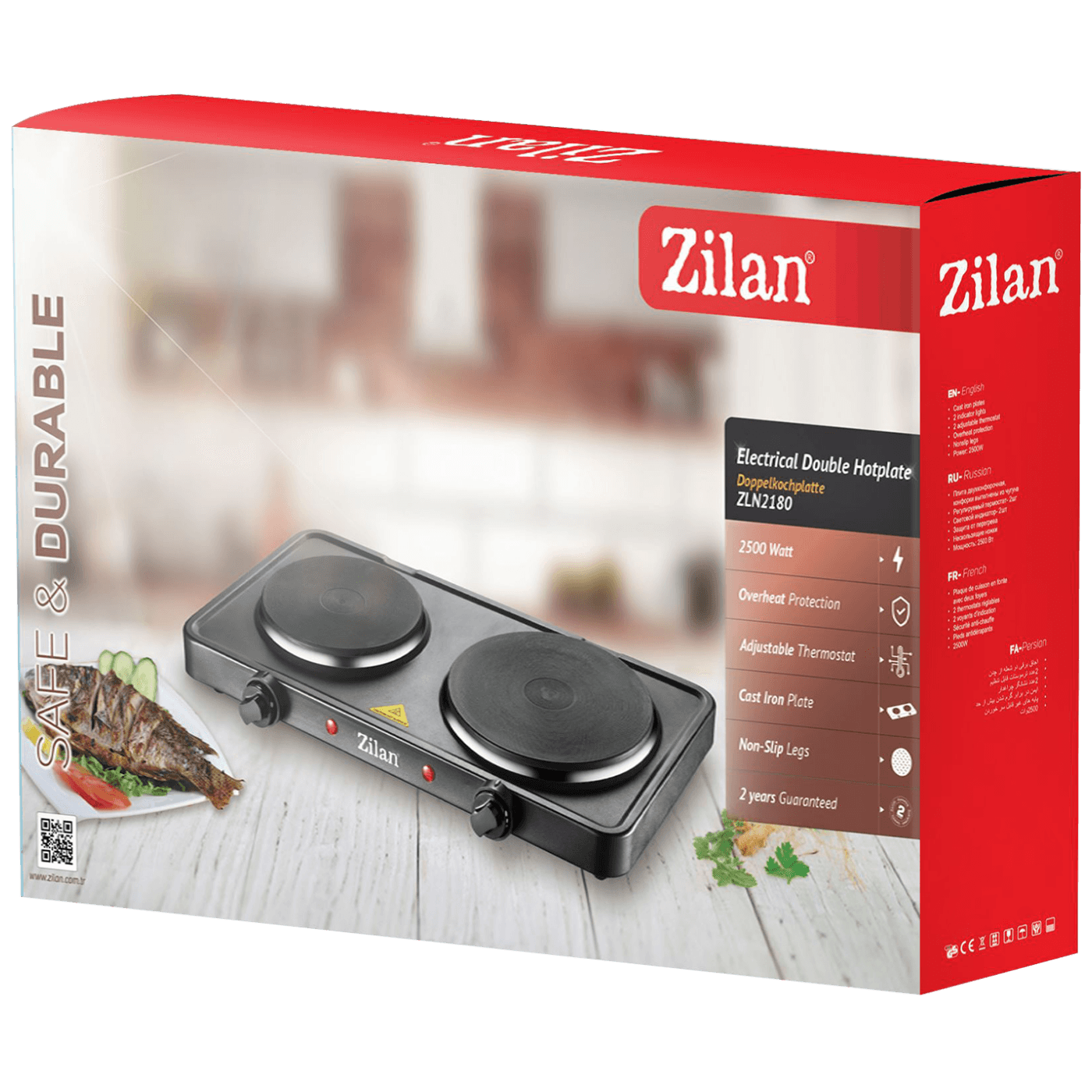 Zilan Elektrický vařič, 2 plotýnky - 15.5/18.5 cm, 2500 W, černý - ZLN2181 (ZLN2180/BK)