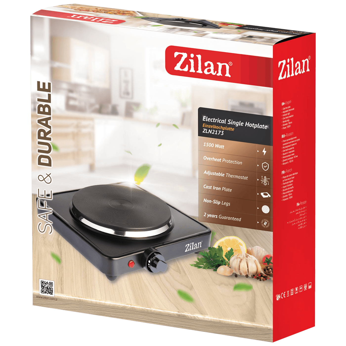 Zilan Elektrický vařič, 1 plotýnka - 18.5 cm, 1500 W, černý - ZLN2174